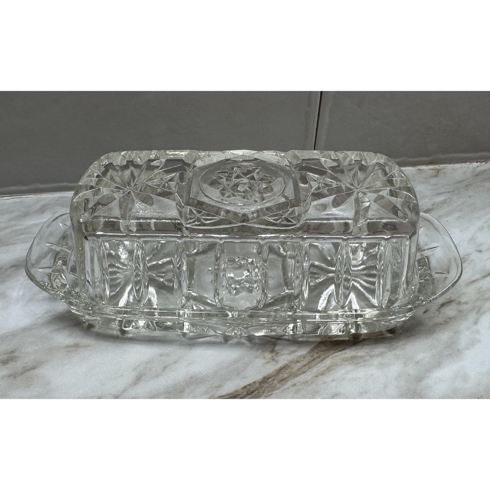 Anchor‎ Hocking Star Of David covered Butter Dish